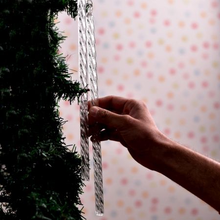 Handmade Glass Stick Christmas Ornaments in Set of 6